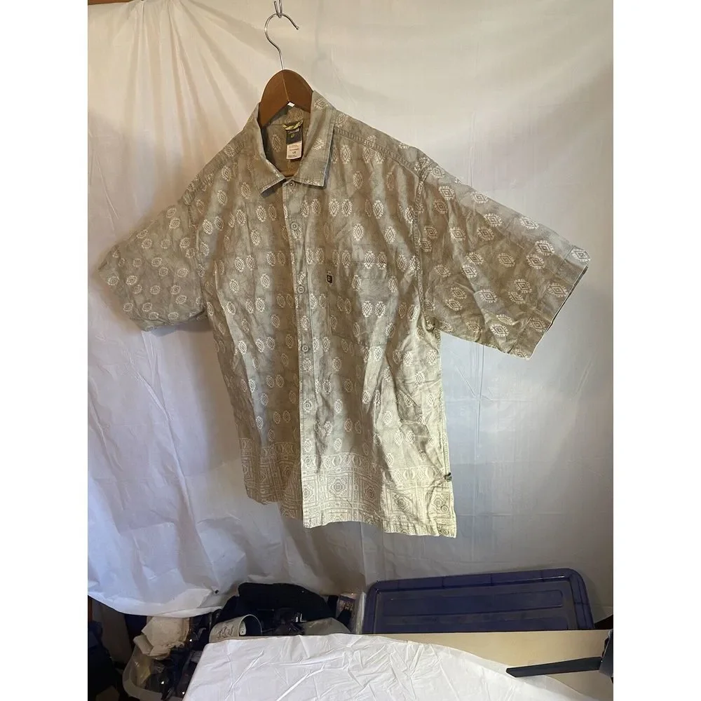 Men's The North Face Tropical Print Short‎ Sleeve Button Down Shirt-Size L